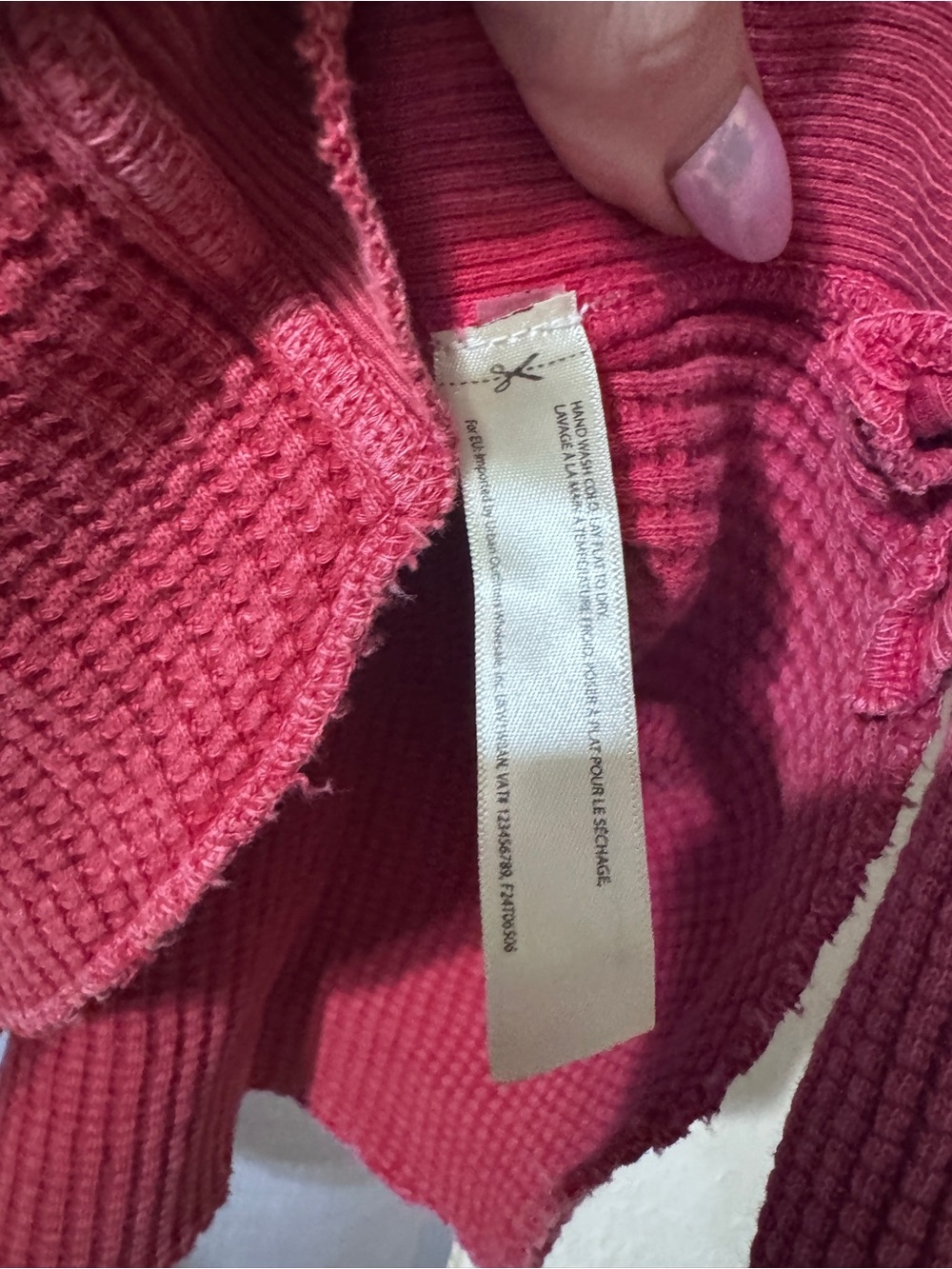 Fp One Ribbed Thermal Pullover Sweatshirt - Raspberry - Picture 3 of 4